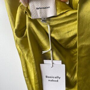 Reformation Dasha Dress - 100% Silk Light Green NEW W TAGS
